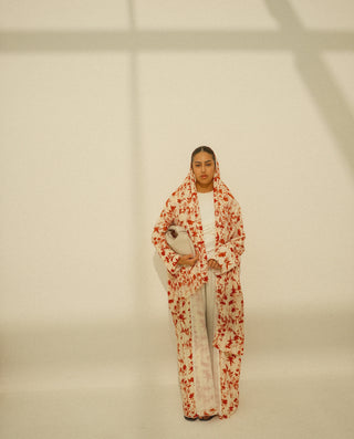 Floral-Print Abaya