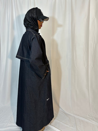 Denim Trench Coat Abaya