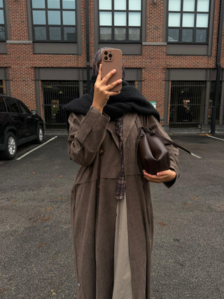 Suede Jacket Abaya