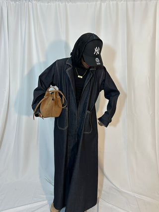 Denim Trench Coat Abaya