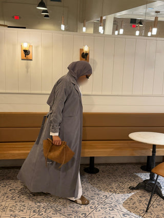 Suede Trench Abaya